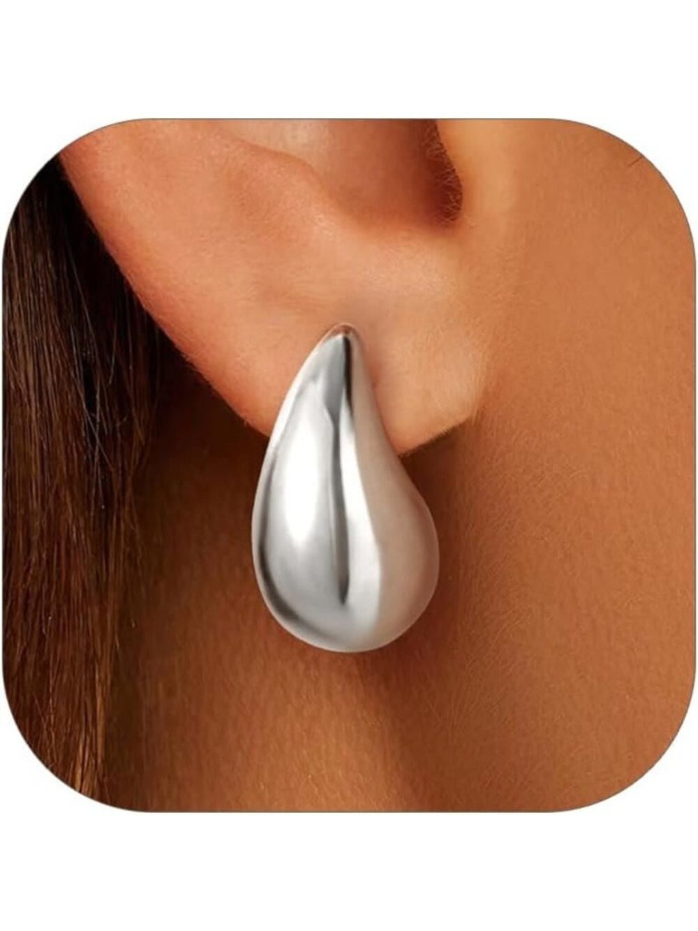 Trendy Chunky Gold Hoop Earrings for Women | Lightweight Stainless Steel
